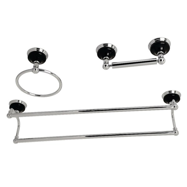BAK911348C Water Onyx 3-Piece Bathroom Accessory Set, Polished Chrome